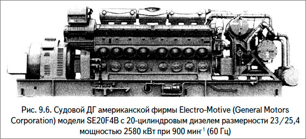 Судовой ДГ американской фирмы Electro-Motive (General Motors
Corporation) модели SE20F4B