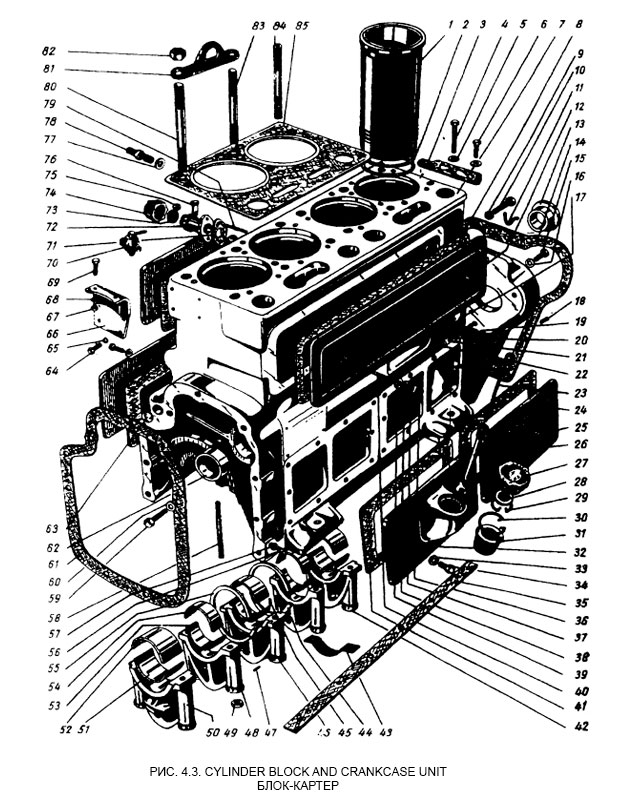 Блок-картер - Cylinder block and crankcase unit