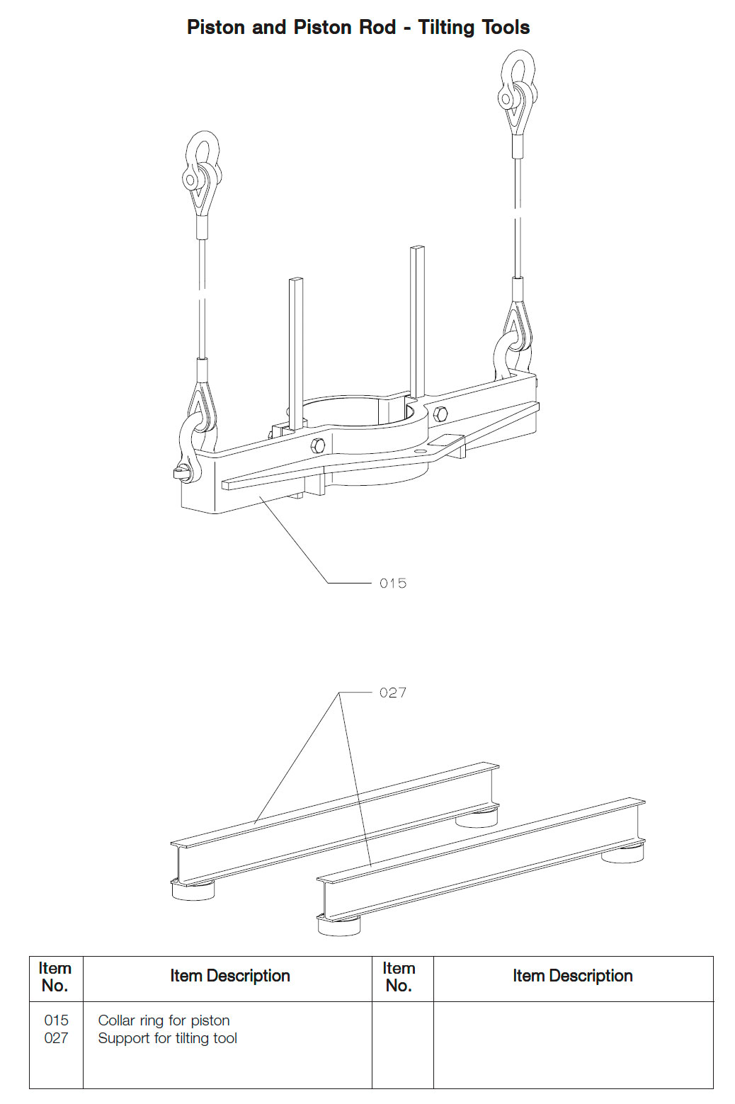 Piston and Piston Rod - Tilting Tools