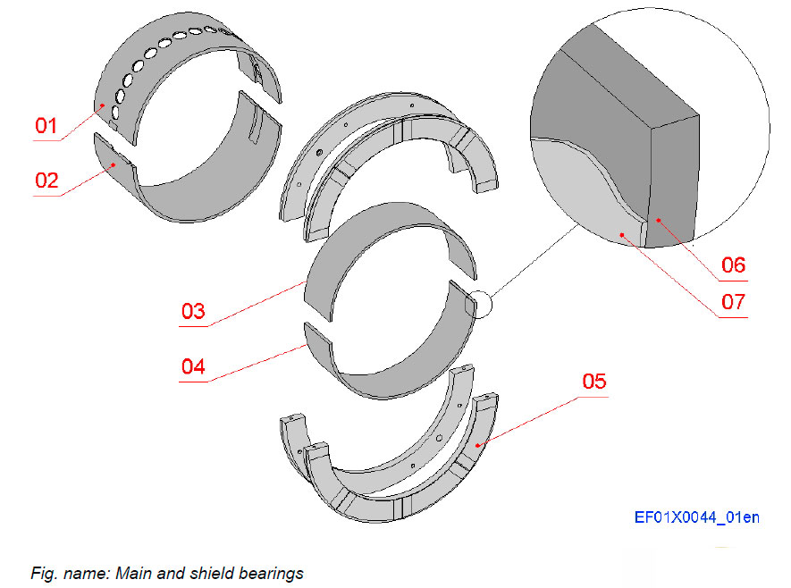 Main and shield bearings