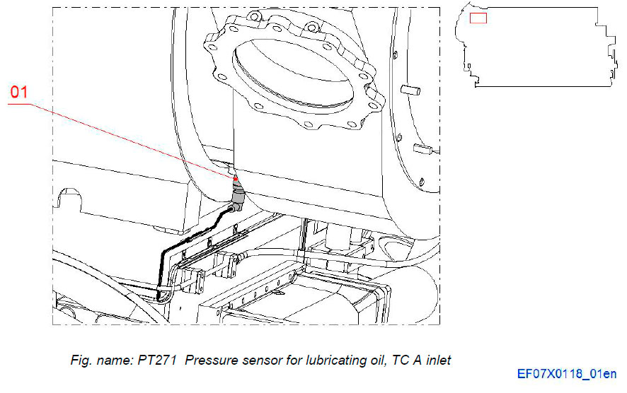 PT271 Pressure sensor for lubricating oil, TC A inlet