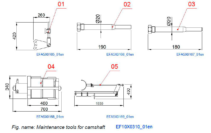 Maintenance tools for camshaft