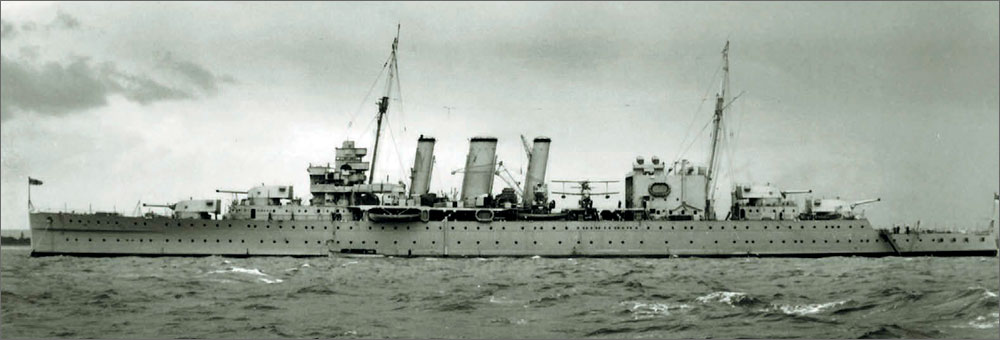 Тяжелый крейсер «Cumberland» после модернизации, август 1936 г.